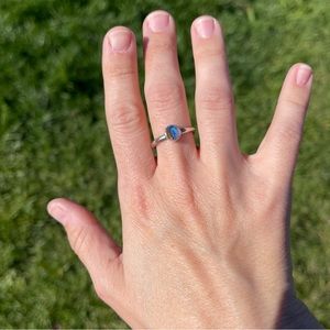 💙 GORGEOUS Dark Boulder Opal Ring 💙